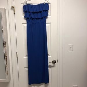 NWOT Suzi Chin ruffle maxi dress royal blue